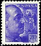Spain 1939 Franco 20 CTS Violet Edifil 867. España 867. Uploaded by susofe
